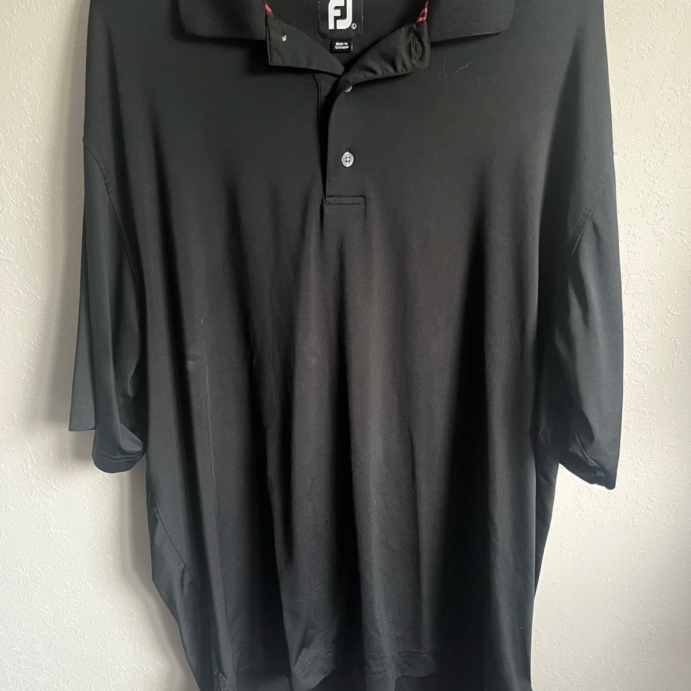 Men’s Black FootJoy Short Sleeve Golf Shirt  Size L - stretch, breathable